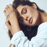 Silver Rainbow Large Star Hoops