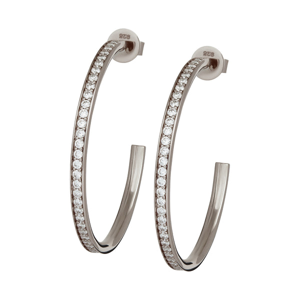 Black Rhodium Large Embellished Hoops