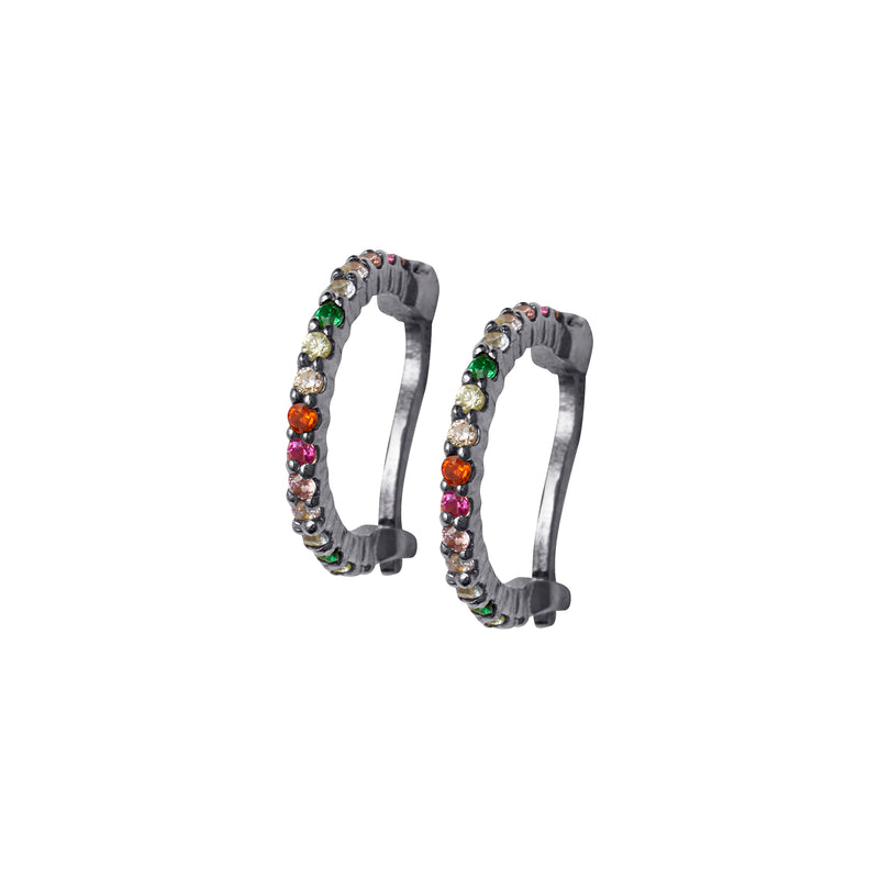 Black Rhodium Rainbow Huggy Hoops