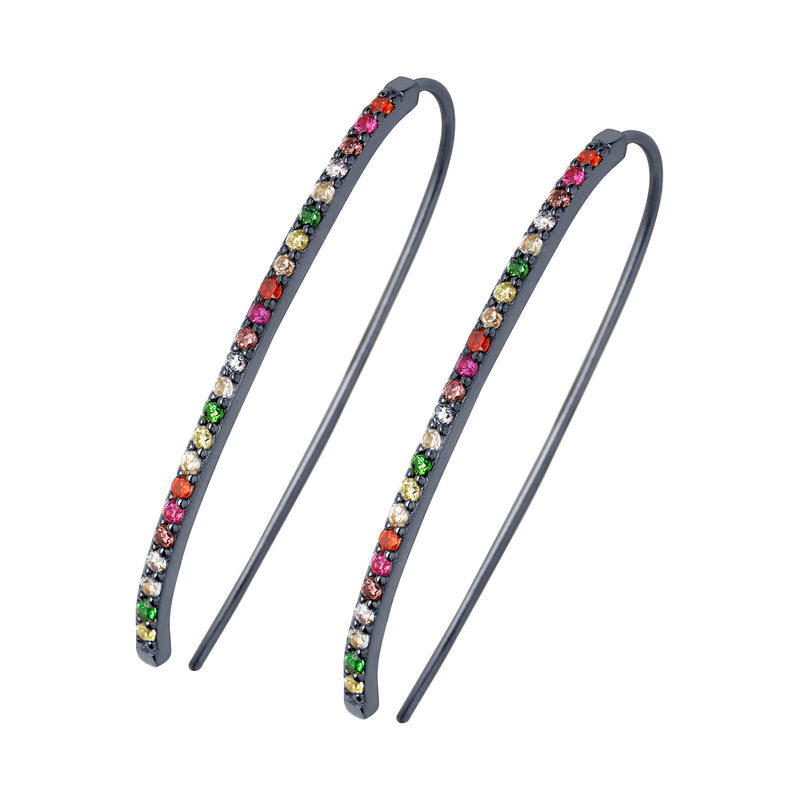 Black Rhodium Rainbow Earrings