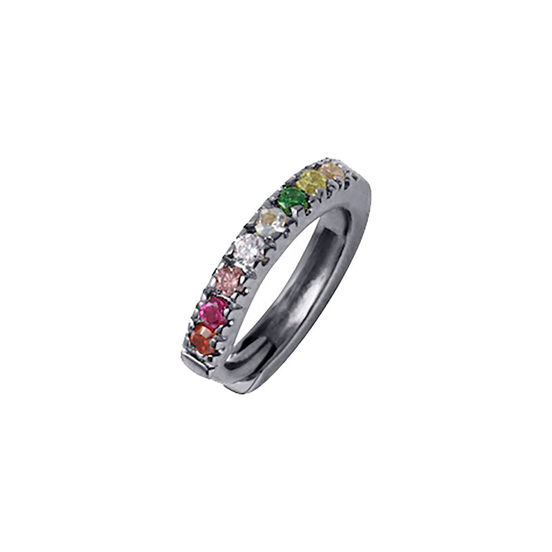 Black Rhodium Single Rainbow Hoops