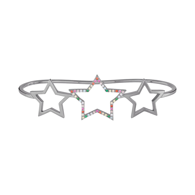 Black Rhodium Rainbow Star Hand Cuff