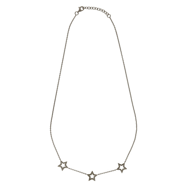 Black Rhodium Star Trio Necklace