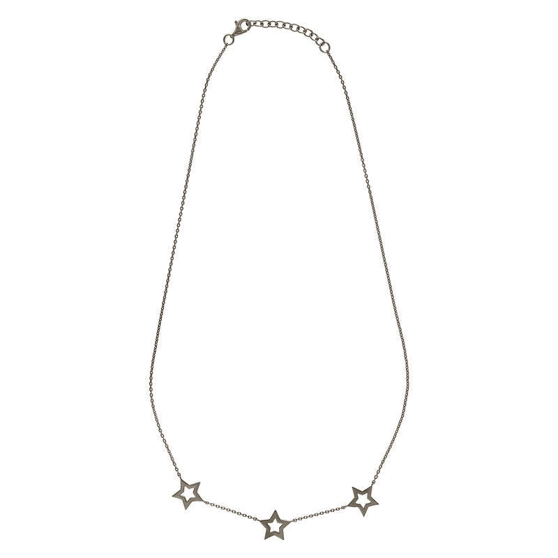 Black Rhodium Star Trio Necklace