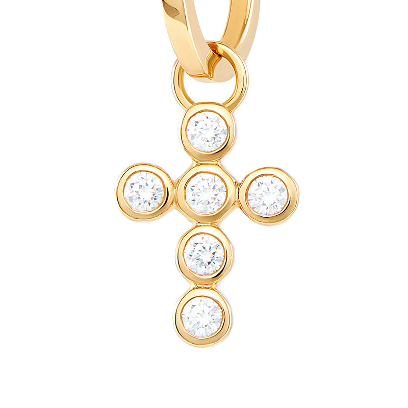 Cross Charm Hoops
