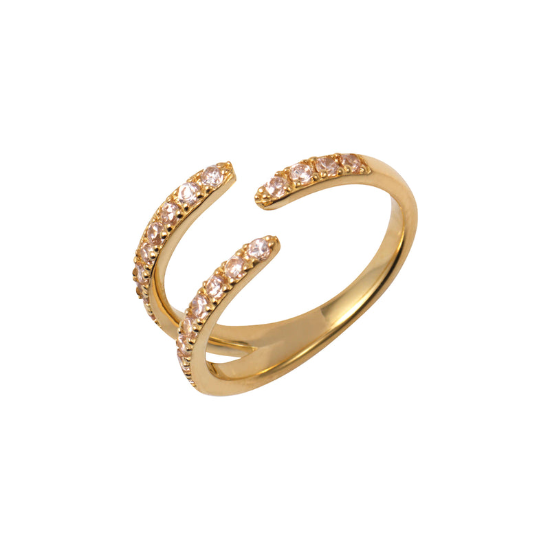 Gold Claw Ring with Champagne Stones