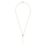 Gold Dot Chain Necklace with Champagne Stones