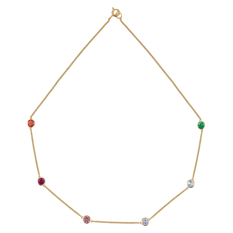 Gold Rainbow Tight Chain Necklace