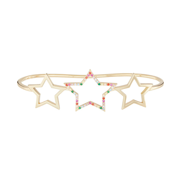 Gold Rainbow Star Hand Cuff