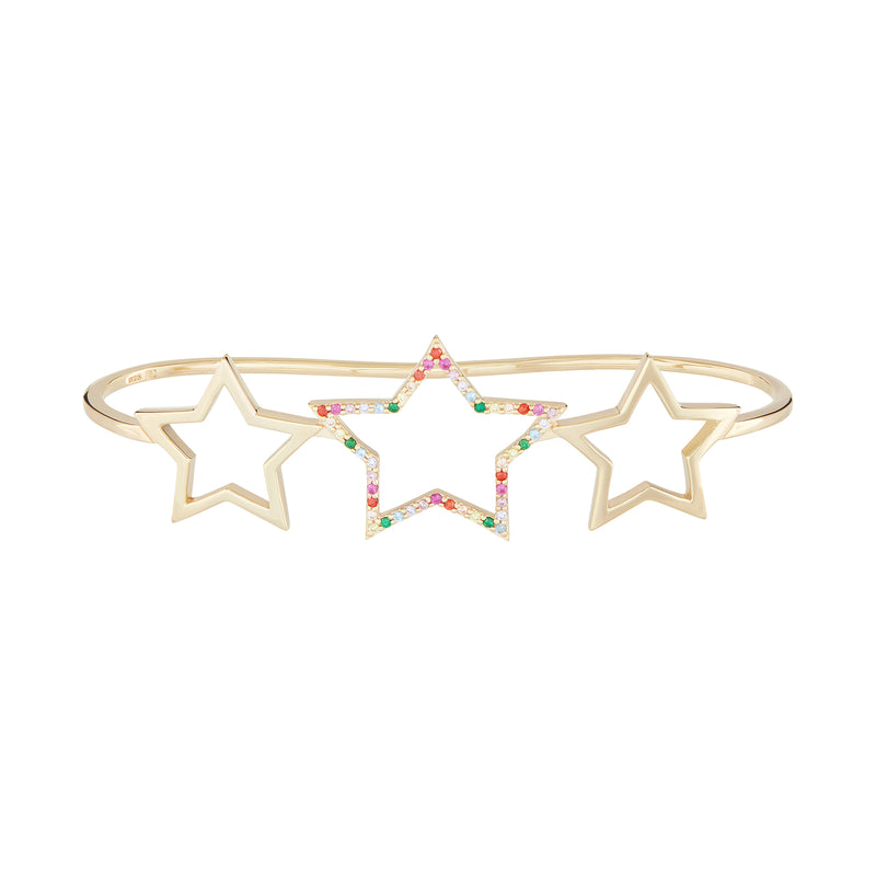 Gold Rainbow Star Hand Cuff