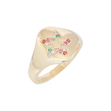 Gold Star Rainbow Signet Ring