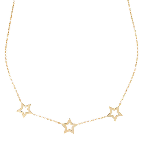 Gold Star Trio Necklace