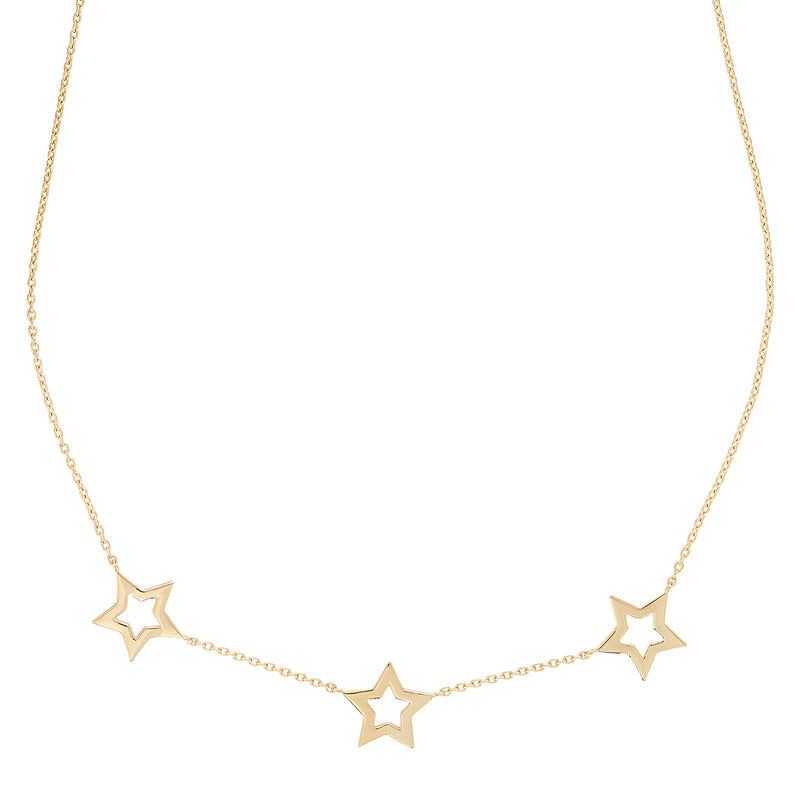 Gold Star Trio Necklace