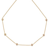 Gold Tight Chain Necklace with Champagne Stones