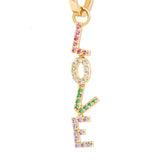 LOVE Charm Hoops