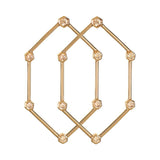 Rose Gold Hexagon Earrings with Champagne Stones