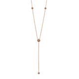 Rose Gold Deep V Necklace with Champagne Stones