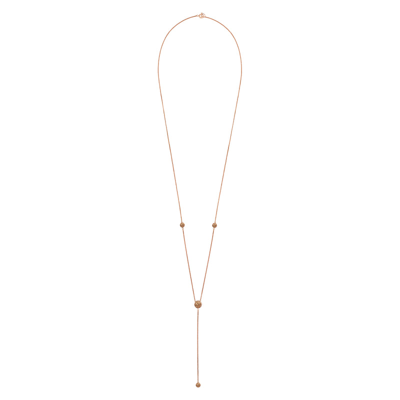 Rose Gold Deep V Necklace with Champagne Stones