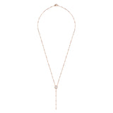 Rose Gold Dot Chain Necklace with White Stones