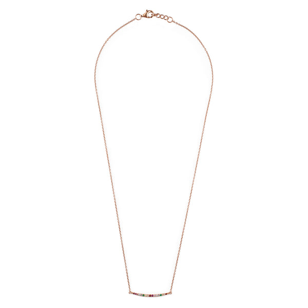 Rose Gold Rainbow Curve Necklace