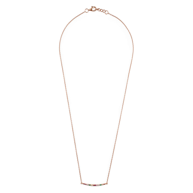 Rose Gold Rainbow Curve Necklace