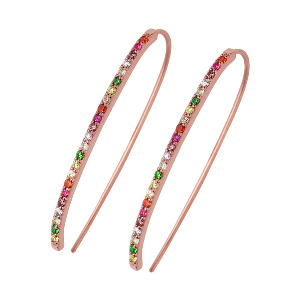 Rose Gold Rainbow Earrings