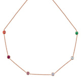 Rose Gold Rainbow Tight Chain Necklace