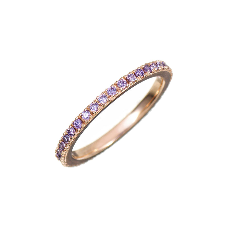 Rose Gold Stacking Ring with Lilac Stones