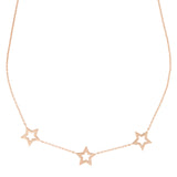 Rose Gold Star Trio Necklace