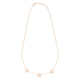 Rose Gold Star Trio Necklace