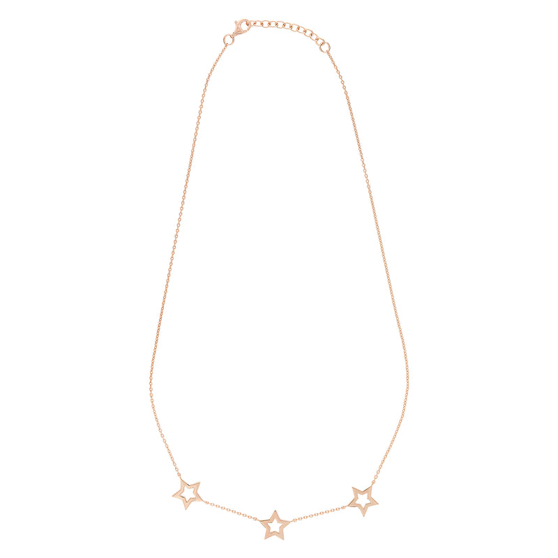 Rose Gold Star Trio Necklace