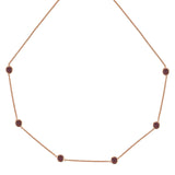 Rose Gold Tight Chain Necklace with Rhodolite Stones