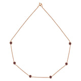 Rose Gold Tight Chain Necklace with Rhodolite Stones