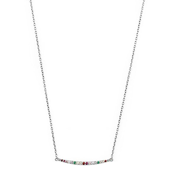 Silver Rainbow Curve Necklace