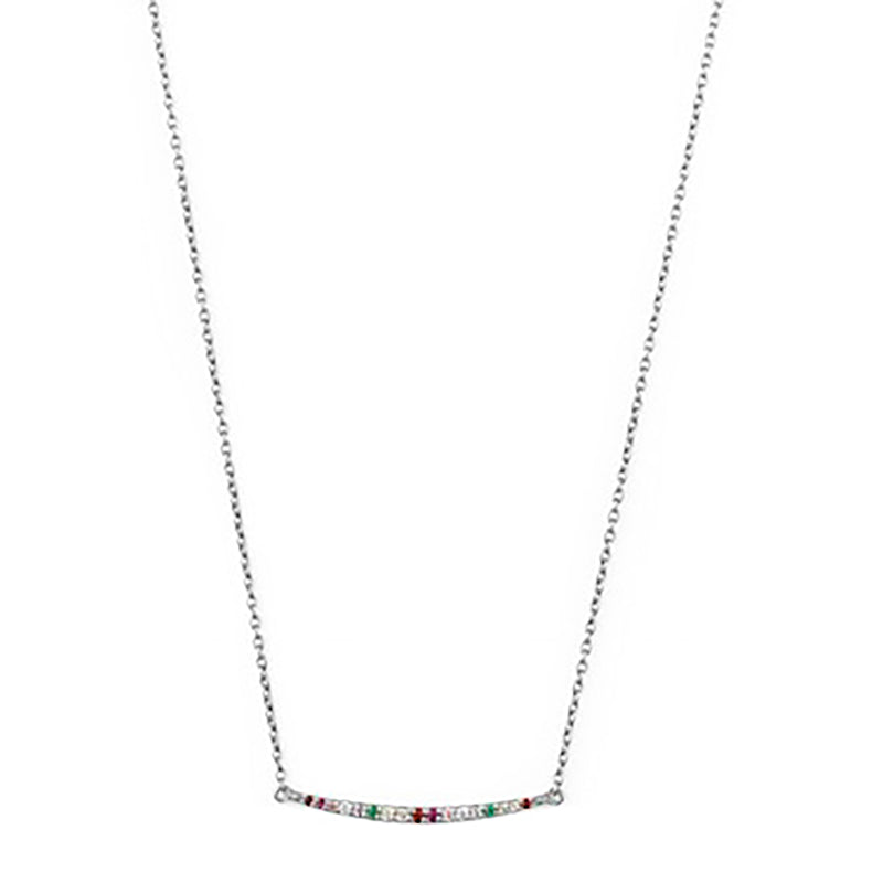 Silver Rainbow Curve Necklace