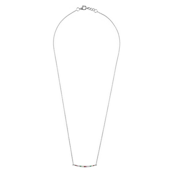 Silver Rainbow Curve Necklace