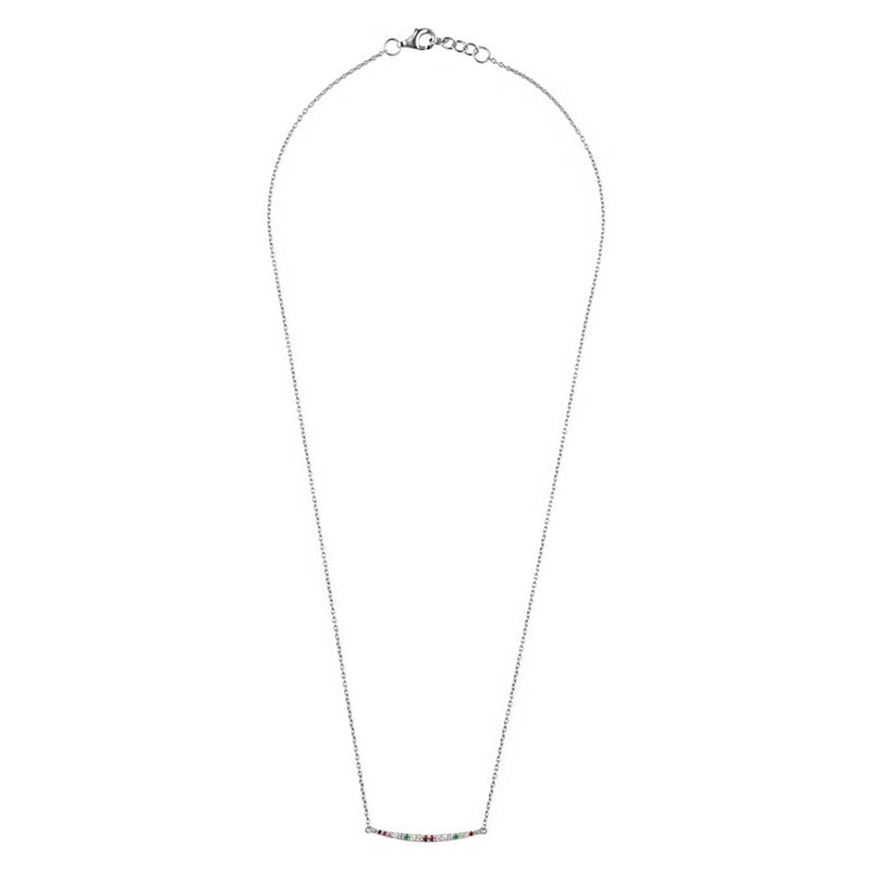 Silver Rainbow Curve Necklace