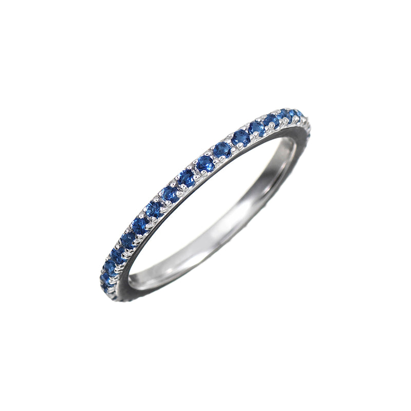 Silver Stacking Ring with Blue Stones