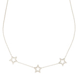 Silver Star Trio Necklace