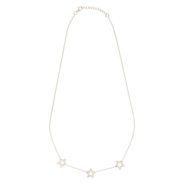 Silver Star Trio Necklace